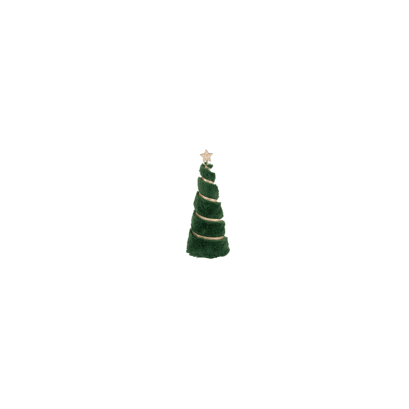 Sapin fausse fourrure vert et or - 9 x 23,5cm