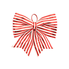 Nœud candy rayé rouge et blanc en tissu 35 x 35cm
