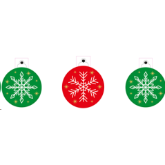 Lot de 2 guirlandes de 10 Boules de Noel - fanions ronds 21 x 30cm