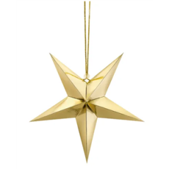 Lanterne étoile dorée carton - Diam. 70 cm