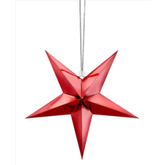 Lanterne étoile rouge carton - Diam. 70 cm