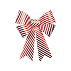 Nœud candy rayé rouge et blanc en plastique 36,5 x 50,8 cm