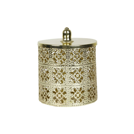 Boîte en métal or 14.8 x 12cm