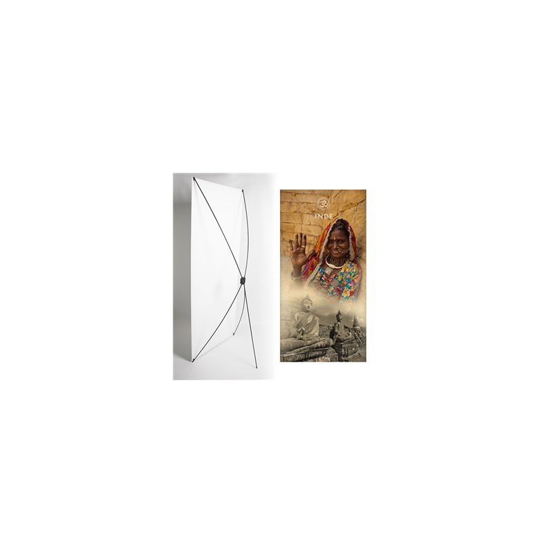 Kakemono Inde femme - 180 x 80 cm - Toile M1 avec structure  X- Banner