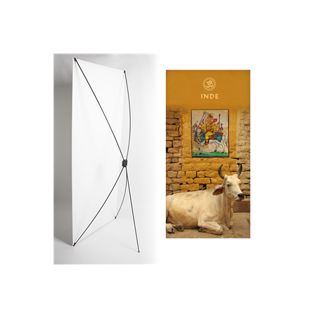 Kakemono inde vache- 180 x 80 cm - Toile M1 avec structure  X- Banner