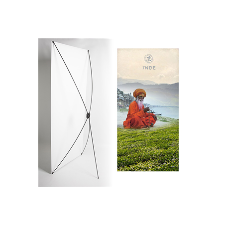 Kakemono Inde paysage  - 180 x 80 cm - Toile M1 avec structure  X- Banner