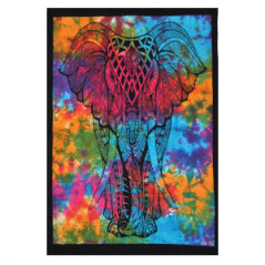 Tenture multicolore éléphant tissu - 110 x 70cm (modèles aléatoire)