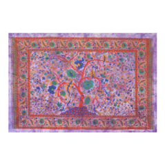 Tenture traditionnelle indienne Arbre de Vie 120 x 220cm (motifs aléatoires)