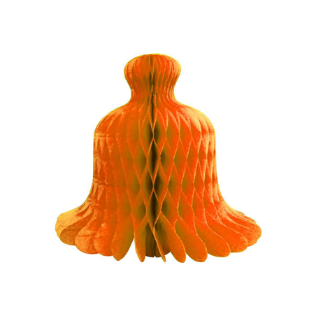 Cloche de Pâques orange en papier hauteur 17 cm
