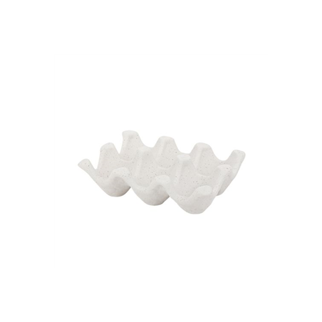 Coquetier en céramique blanc pour 6 œufs - 11 x 15,5cm