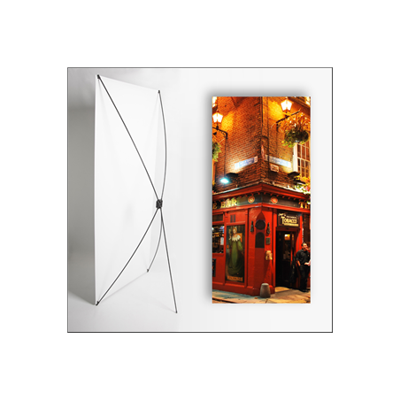 Kakemono Irlande Pub de nuit  - 180 x 80 cm - Toile M1 avec structure  X- Banner