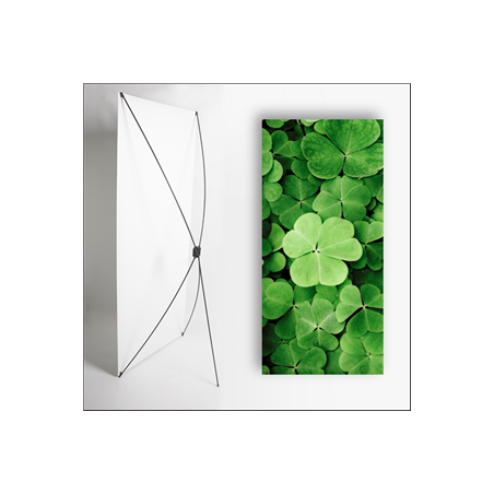Kakemono Irlande Trèfles - 180 x 80 cm - Toile M1 avec structure X- Banner