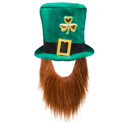 Chapeau Leprechaun avec barbe (Taille adulte)
