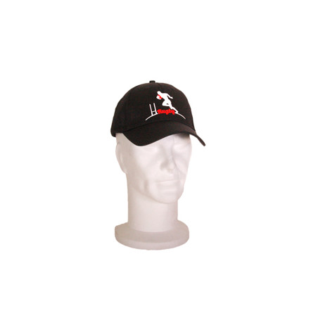 Casquette RUGBY noire polyester - Haut. 13cm Diam. 27cm
