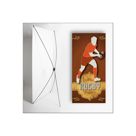 Kakemono Rugby  Vintage - 180 x 80 cm sur Toile M1 avec structure  X- Banner