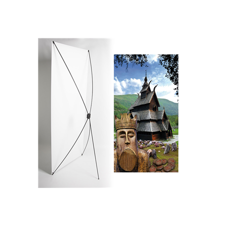 Kakemono Eglise vikings - 180 x 80 cm - Toile M1 avec structure  X- Banner