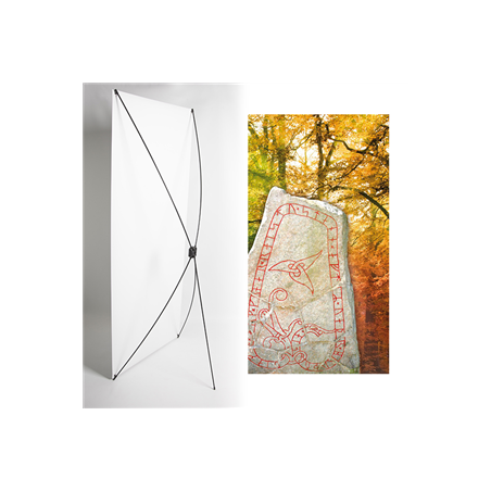 Kakemono stele vikings - 180 x 80 cm - Toile M1 avec structure X- Banner