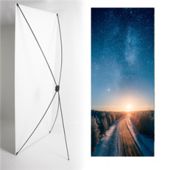 Kakemono Laponie Voie Lactée- 180 x 80 cm - Toile M1 avec structure  X- Banner