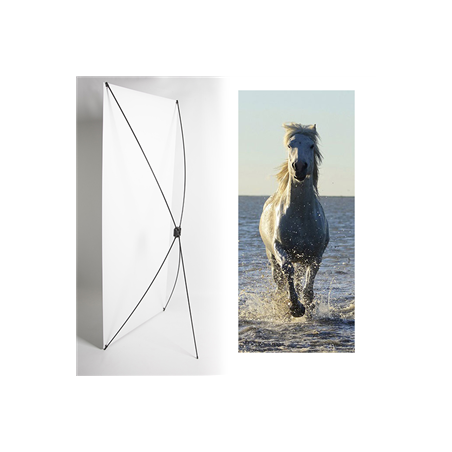 Kakemono Cheval - 180 x 80 cm - Toile M1 avec structure  X- Banner