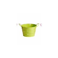 Lot de 3 pots verts en métal - Haut. 10cm Diam. 15cm