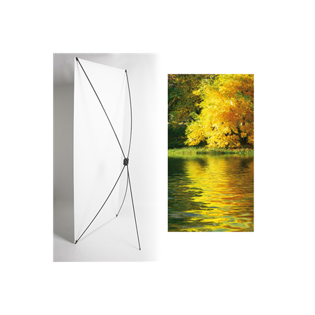 Kakemono paysage automne - 180 x 80 cm - Toile M1 avec structure  X- Banner