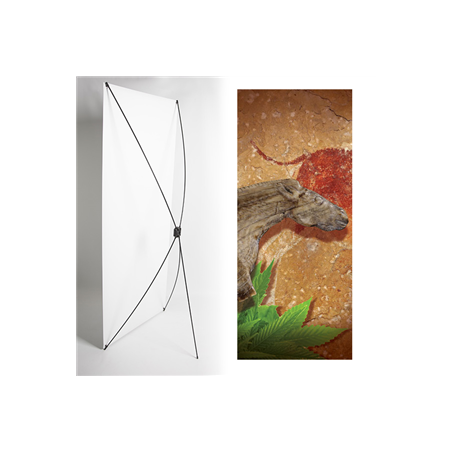 Kakemono Cheval préhistoire - 180 x 80 cm - Toile M1 avec structure  X- Banner
