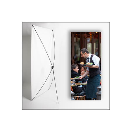 Kakemono Serveur - 180 x 80 cm - Toile M1 avec structure  X- Banner