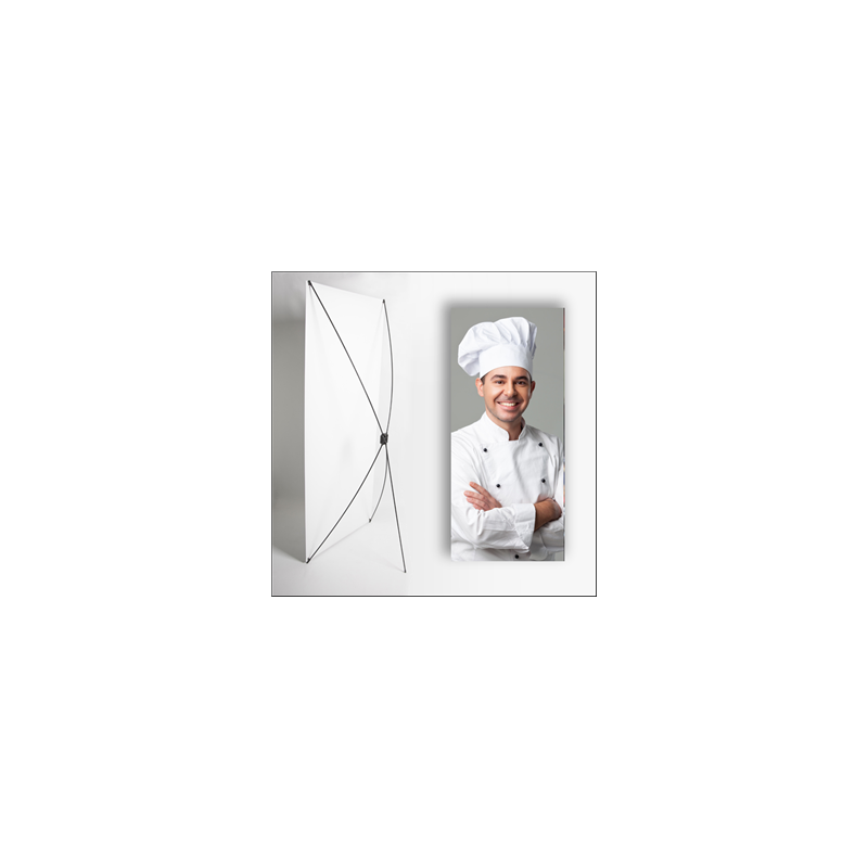Kakemono Chef - 180 x 80 cm - Toile M1 avec structure  X- Banner