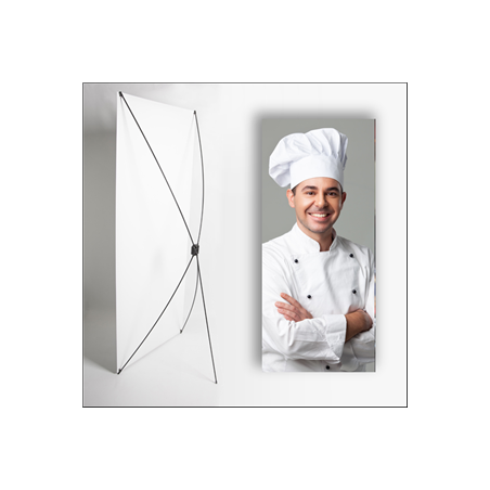 Kakemono Chef - 180 x 80 cm - Toile M1 avec structure  X- Banner