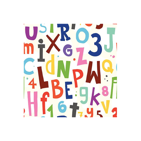 Tissu Alphabet coton - Larg. 140cm (vendu au mètre)