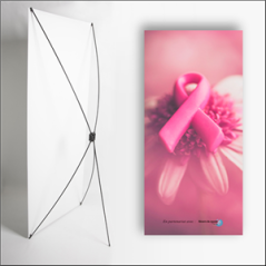 Kakemono octobre rose 1 - 180 x 70 cm - Toile M1 avec structure  X- Banner