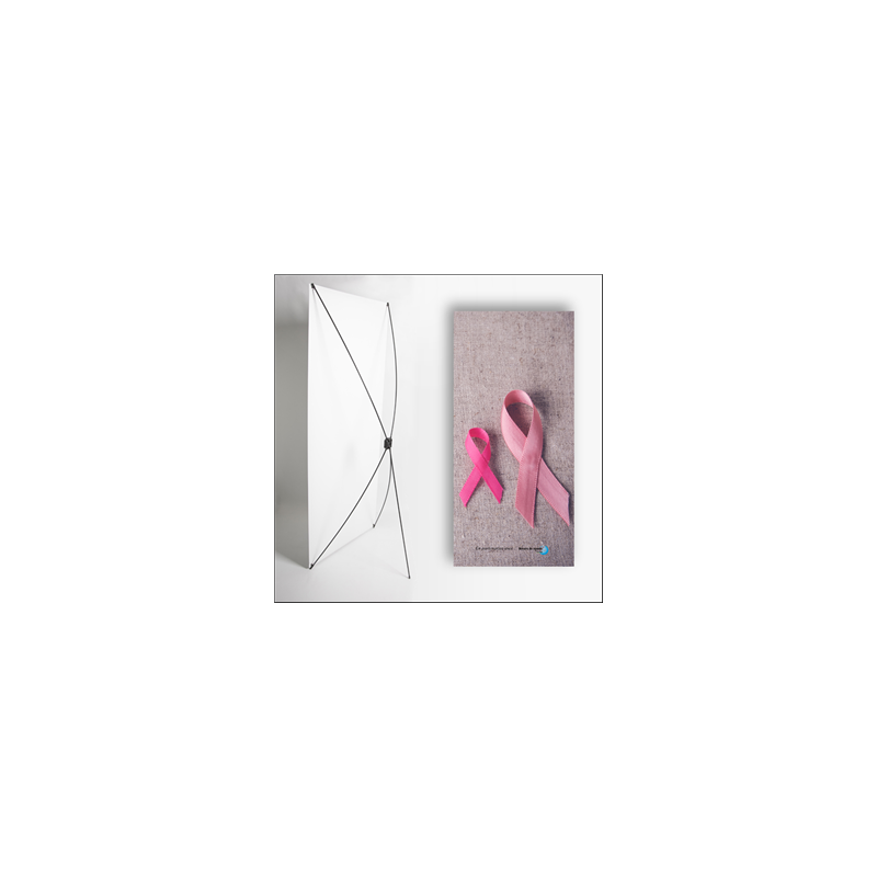 Kakemono octobre rose 2 - 180 x 80 cm - Toile M1 avec structure  X- Banner