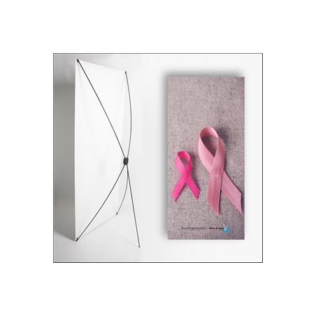 Kakemono octobre rose 2 - 180 x 80 cm - Toile M1 avec structure  X- Banner