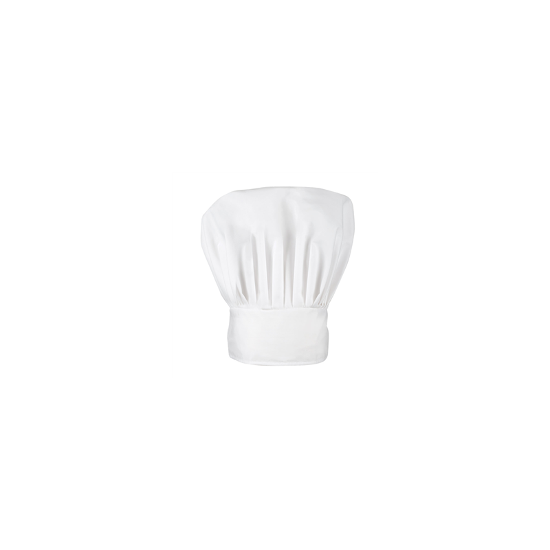 Toque de chef cuisinier - polyester et coton - Haut. 35cm Diam. 19cm