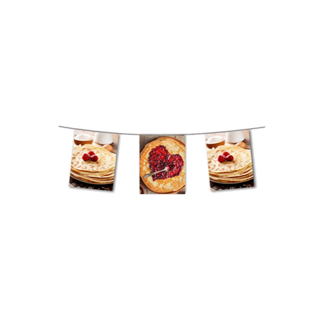 Guirlande Chandeleur confiture 10 fanions 21 x 30cm - papier Long. 420cm