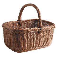 Panier rectangulaire en osier buff 30 x 30 x 20-33 cm