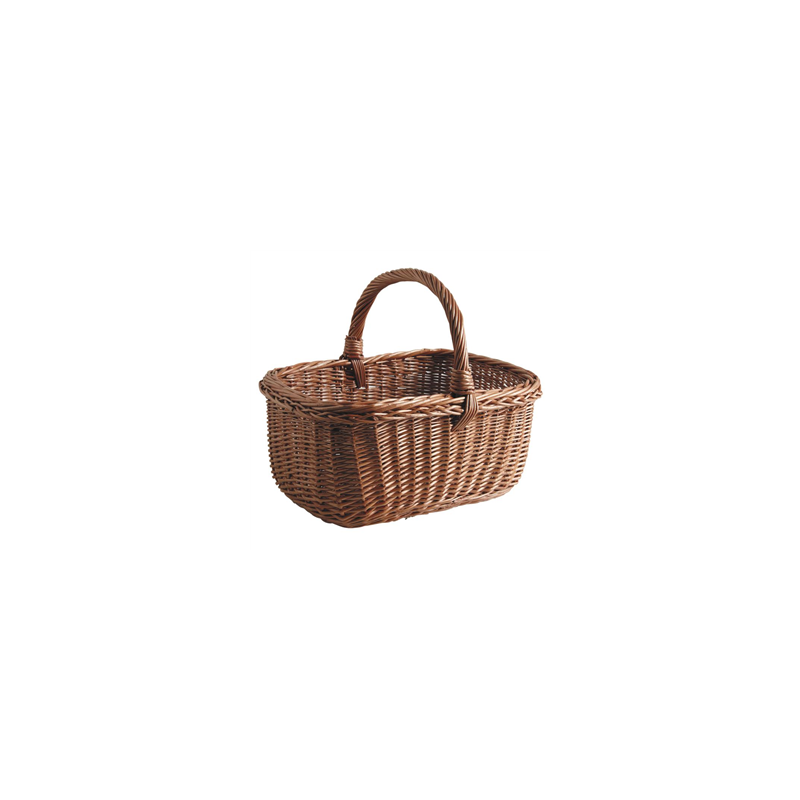 Panier rectangulaire en osier buff 30 x 30 x 20-33 cm