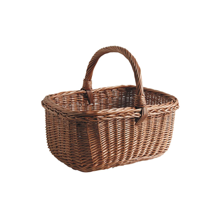 Panier rectangulaire en osier buff 30 x 30 x 20-33 cm