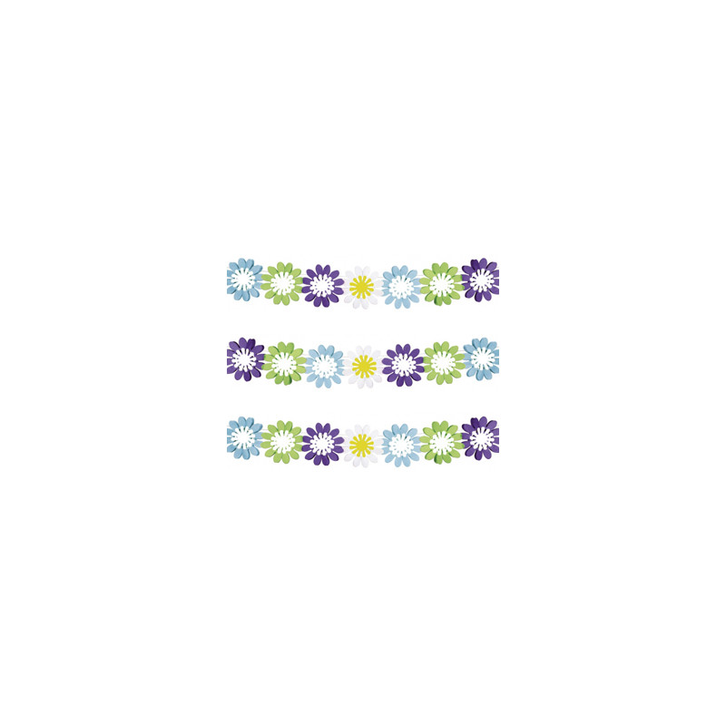 Guirlande de fleurs multicolore - papier Long. 300cm