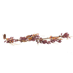 Guirlande de 3 Roses et Feuillages pourpre 1,50m