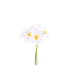 Lot de 6 Marguerites sur Tige Blanche et Jaune 12 cm