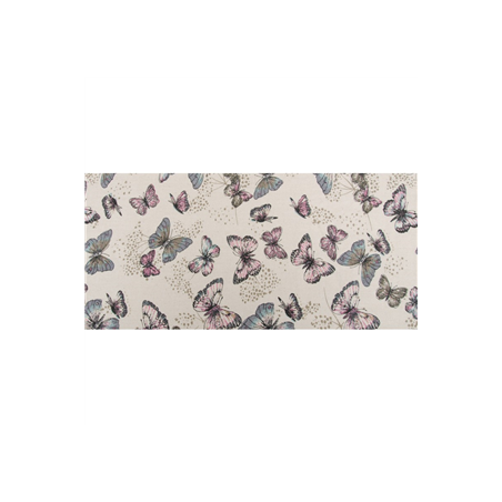 Chemin de table en lin motifs papillons 28cm x 5m