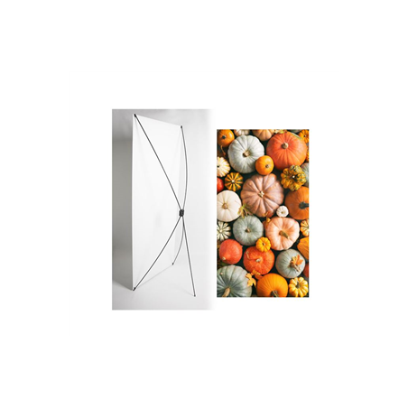 Kakemono Automne Citrouilles - 180 x 80 cm - Toile M1 avec structure X- Banner