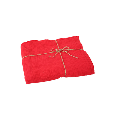 Nappe gaze de coton rouge 1,30 x 2,40m