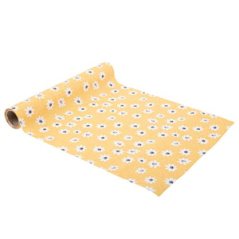 Chemin de table Marguerites ocre tissu 28cm x 5m