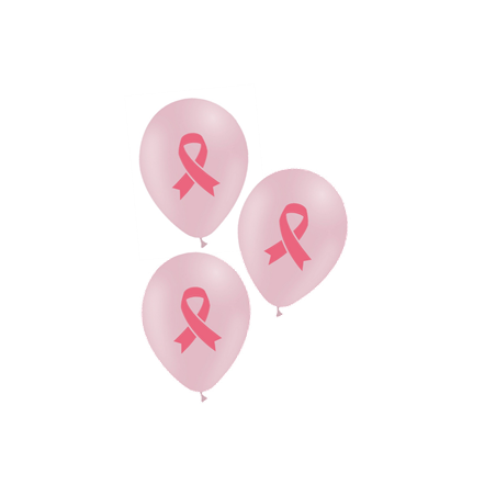 Lot de 8 Ballons roses  et  Ruban 29cm