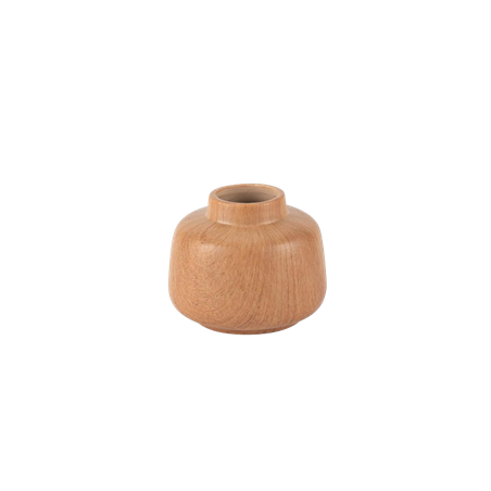 Vase noisette effet bois - 11,5 x 10cm