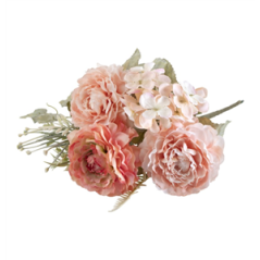 Bouquet de 3 Renoncules roses - Haut. 32cm