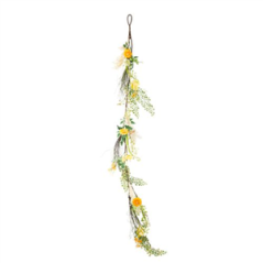 Guirlande de Fleurs des Champs Jaune Orange et Feuillages 150 cm