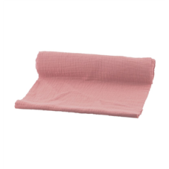Chemin de table coton gaufré rose poudré 26cm x 3m